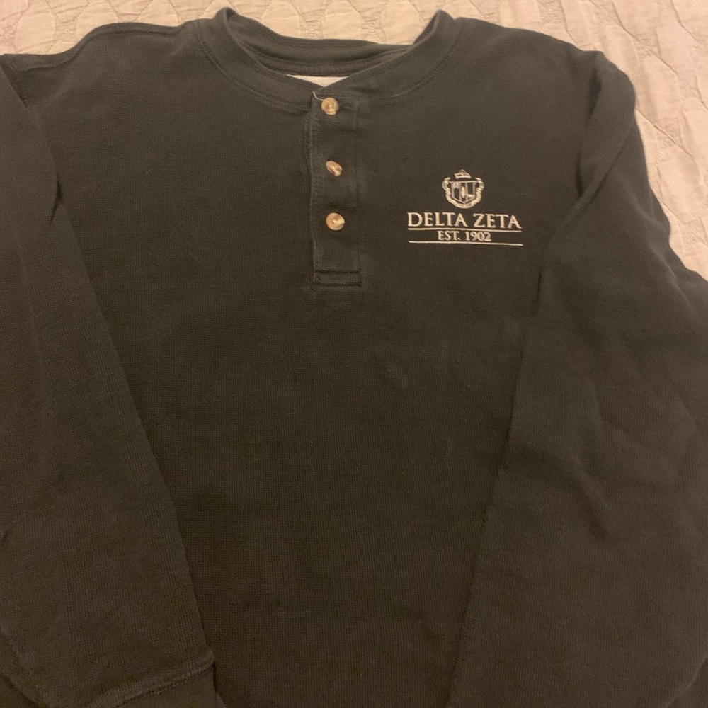 Delta Zeta Black Henley